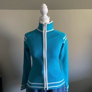 Bebe Sport Mock Neck Zip Up Sweater